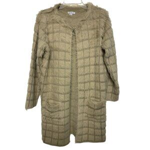 NWT Crosstree Lane Knit Open Front Cardigan Size M Faux Fur